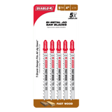 Diablo Bi-Metal Jig Saw Blade for Fast Wood Cuts 100mm Pack of 5