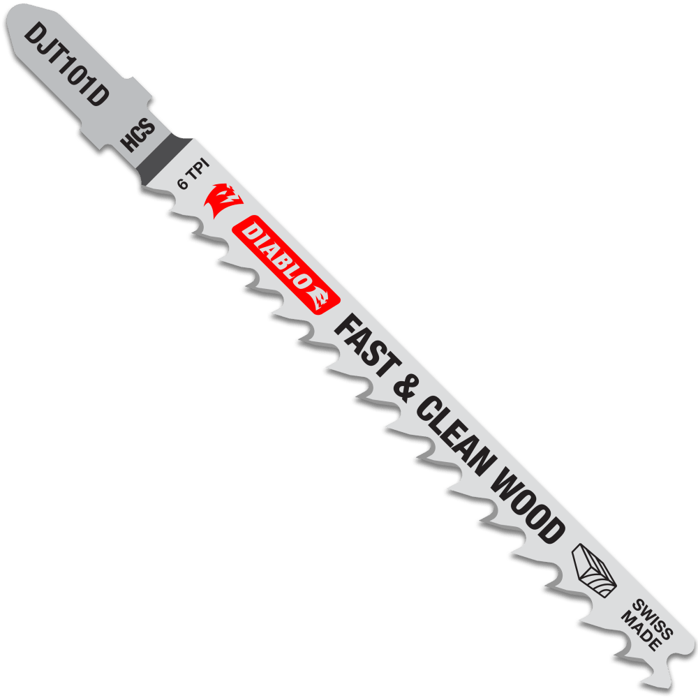 Diablo High Carbon Steel Jig Saw Blade - Wood Cuts 100mm Pack of 5