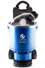 PACVAC Superpro Battery Backpack Vacuum Cleaner with HEPA filter, Boost mode, ergonomic harness, and lightweight design for efficiency.