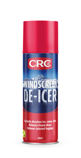 CRC 5044 Windscreen De-Icer 400ml bottle designed to quickly melt ice and frost for enhanced driving visibility in winter.