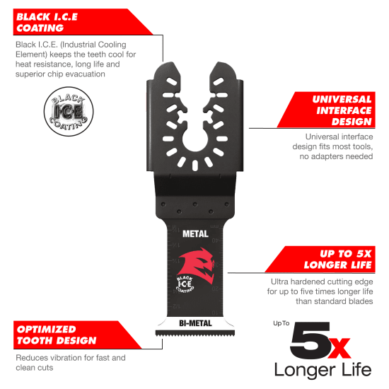 Diablo Bi-Metal Multi-Tool Blade for drywall, 40 x 51mm, featuring ultra-hardened edge and Black I.C.E. coating for precision cutting.