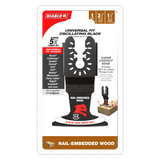 Diablo Bi-Metal Multi-Tool Blade for nail-embedded wood, features ultra-hardened edge for durability and precision plunge cuts.