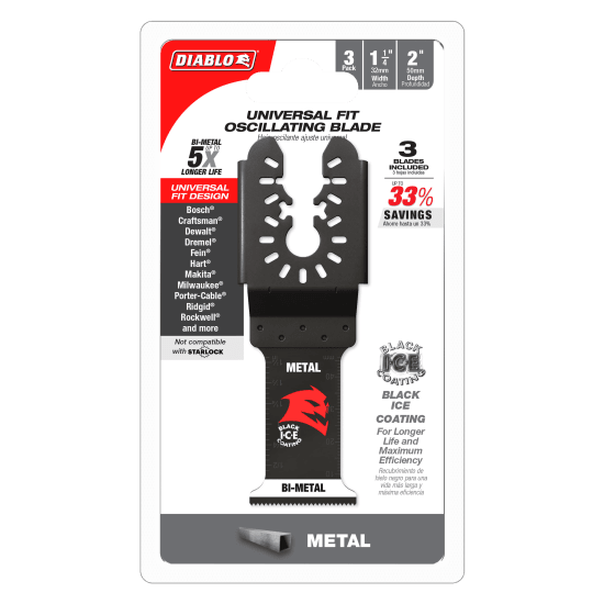 Diablo Universal Fit Multi-Tool Blades for Metal-50 x 32mm-Pack of 3 (Each)