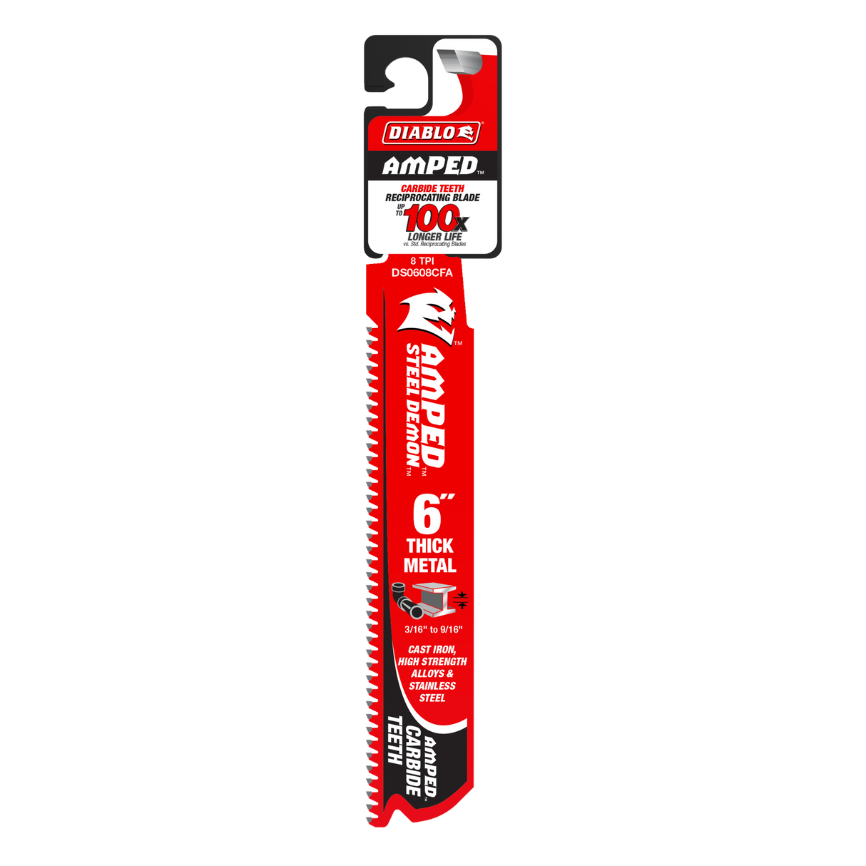 Diablo Steel Demon Amped Blades - Thick Metal Cuts 8 inch