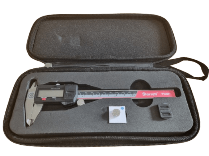 Starrett Digital Vernier 12"/300mm with LCD display, zero-setting, metric/inch readings, and EVA storage case for precision.