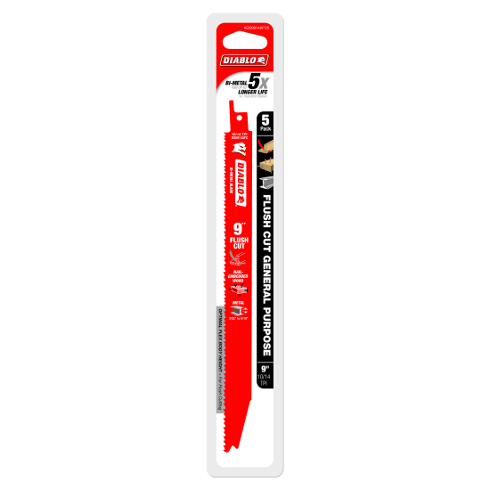 Diablo Flush Cut Recip Blade-9 inch-Pack of 5 (Each)