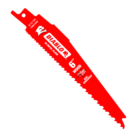 Diablo Bi-Metal Recip Blade for Nail Embedded Wood-6 inch-Pack of 15 (Each)