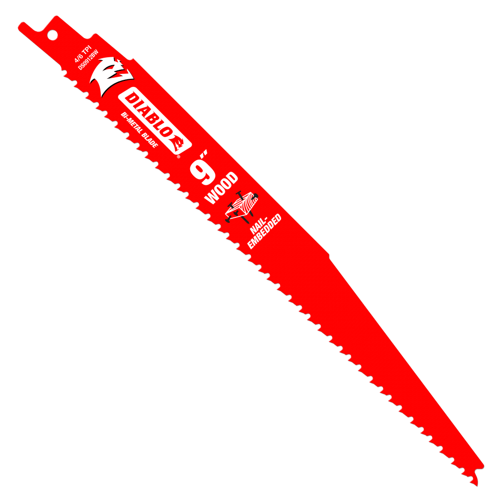 Diablo Bi-Metal Recip Blade for Nail Embedded Wood 9 inch Pack of 15