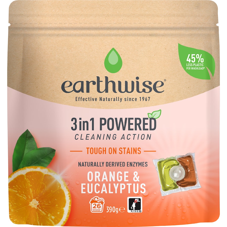 Earthwise Laundry Capsules Orange &  Eucalyptus 26pack