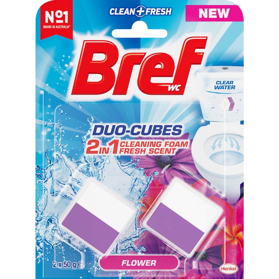 Bref Toilet Cubes 2 In 1 Cleaning Foam Flower 2pack