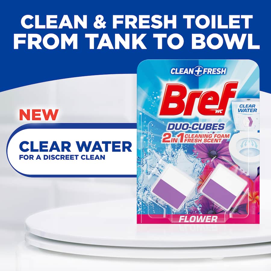 Bref Toilet Cubes 2 In 1 Cleaning Foam Flower 2pack