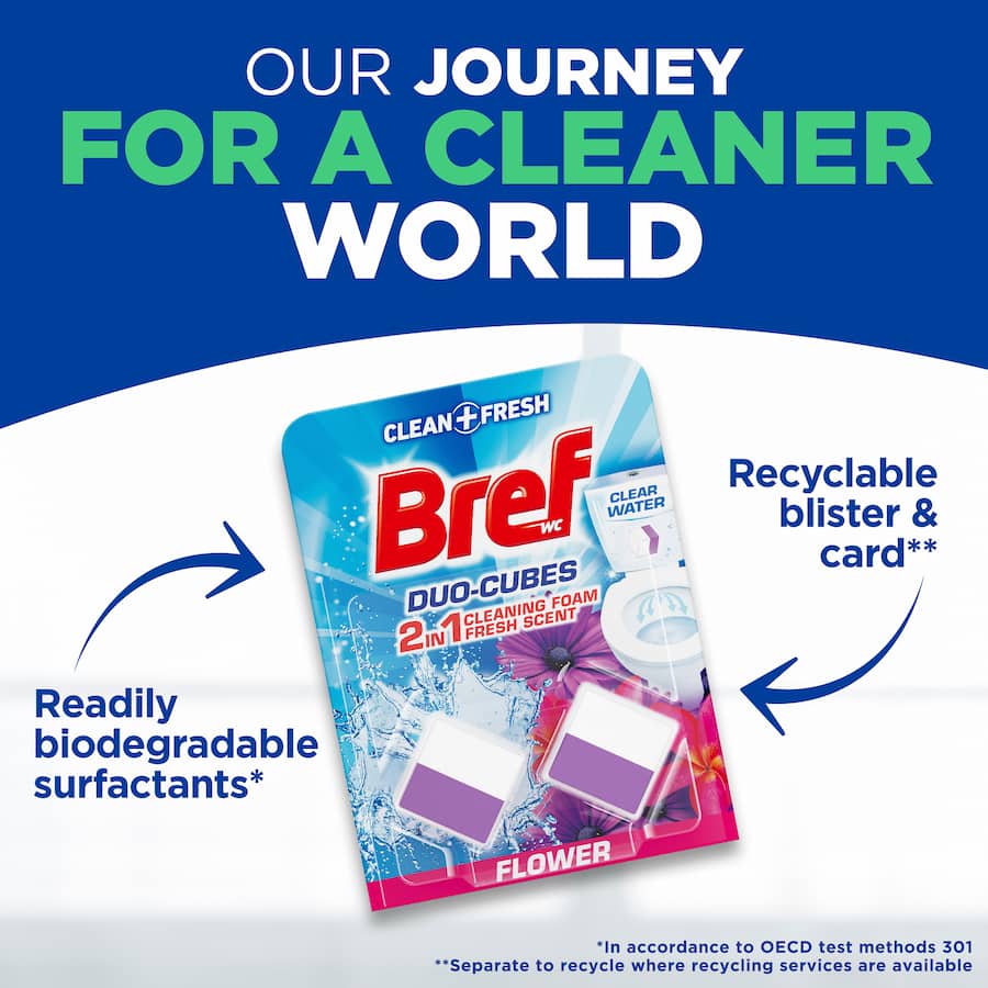 Bref Toilet Cubes 2 In 1 Cleaning Foam Flower 2pack