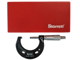 Starrett Outside Micrometer 25-50mm, featuring 0.01mm graduation, ergonomic design, and durable steel frame for precise measurements.