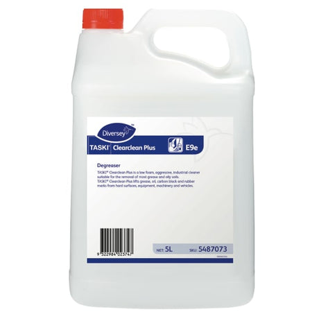 5L container of Clearclean Plus Heavy Duty Degreaser for effective cleaning of tough grease and stains in industrial settings.