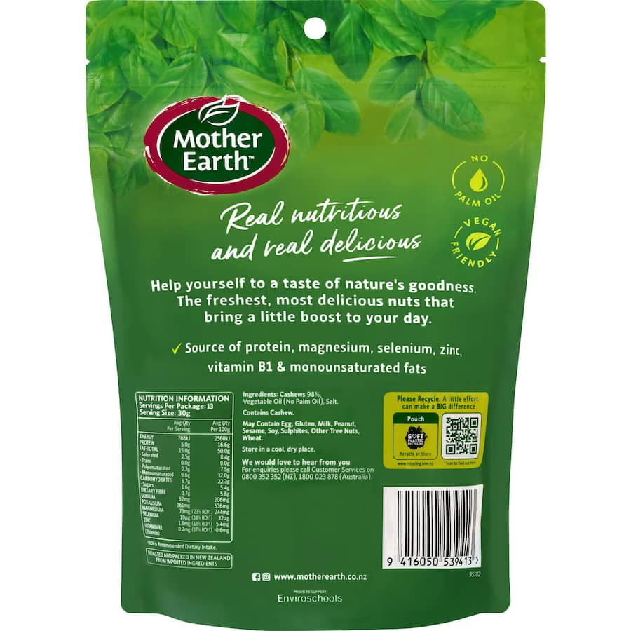 Mother Earth Cashews Roasted & Salted