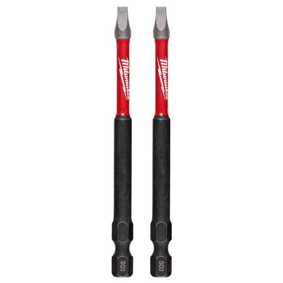 Milwaukee Shockwave Power Bit Square Recess #3-89mm-Pack of 2 (Each)