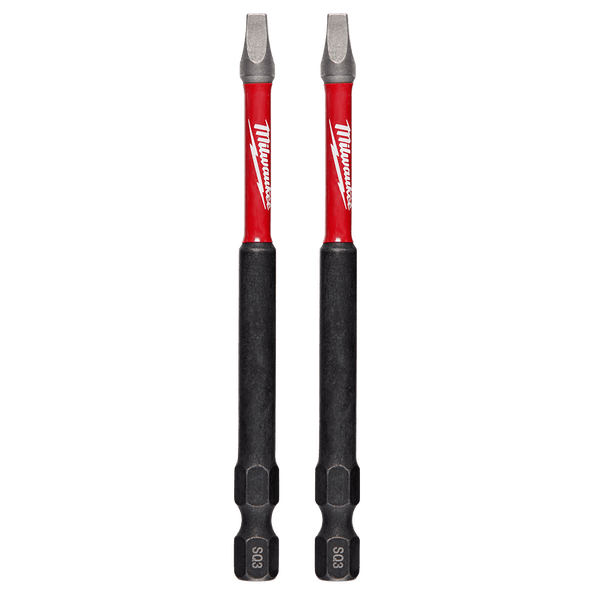 Milwaukee Shockwave Power Bit Square Recess #3 89mm Pack of 2