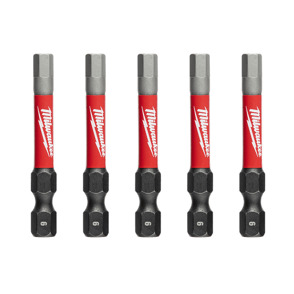 Milwaukee Shockwave Power Bit Hex 6mm x 50mm Pack of 5