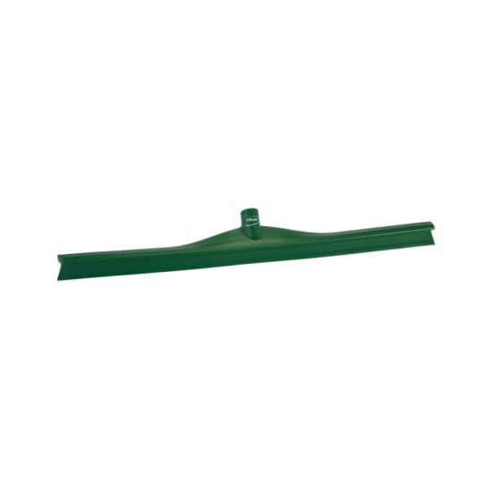 Vikan Ultra Hygienic Floor Squeegee in green, 700mm, with angled rubber lip and splash guard for efficient, hygienic cleaning.