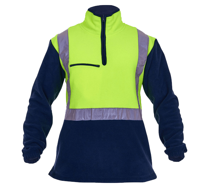 1/2 Zip Polar Fleece Pullover (Each) - Yellow/Navy