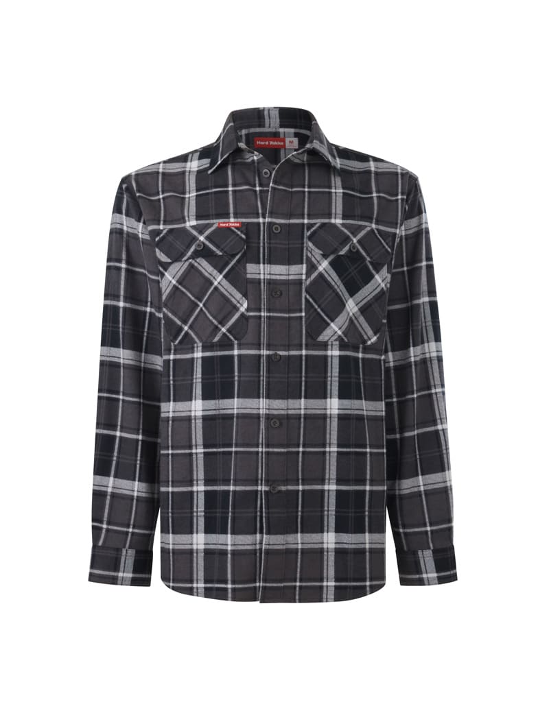 Hard Yakka, Long Sleeve Check Flannel, Y07752 - Charc Check (Size: 5XL)