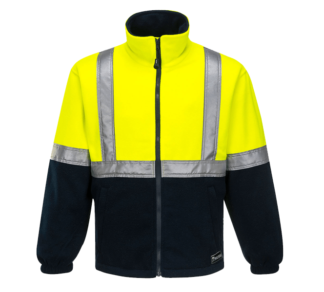 Hi Vis Huski Convoy Polar Fleece Jacket (Each) - Yellow/Navy - S