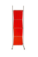 Bright red expandable safety barrier, 2m high and 4m long, designed for restricting access and enhancing workplace safety.
