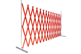 Expandable Safety Barrier 2M x 4M Red, designed for safety zones, features lightweight construction and 180-degree swivel for easy storage.