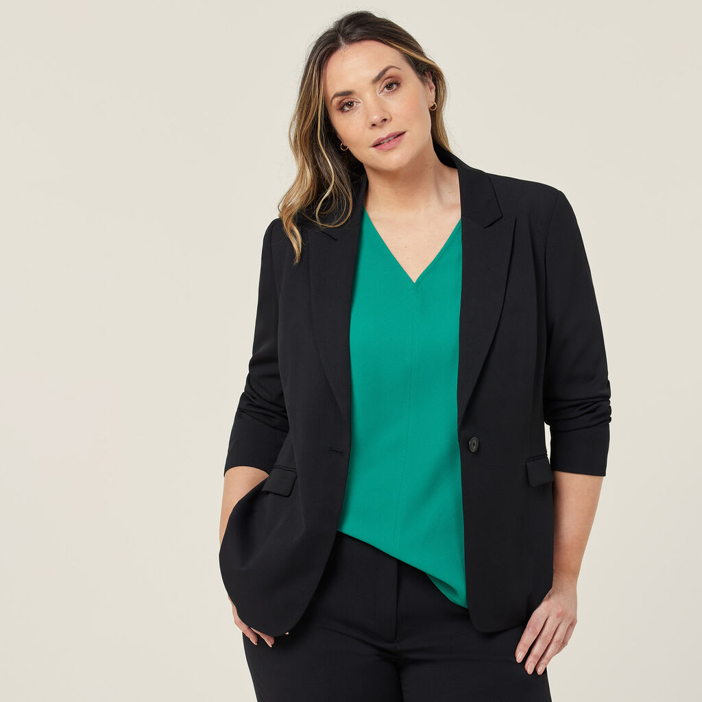 NNT, Crepe Stretch Longline Jacket, CAT1H8 - Black (Size: 06)