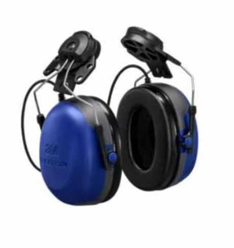 3M PELTOR CH-3 bright blue headsets with slim design, detachable connector, and improved audio for clear communication.