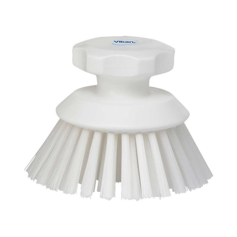 Vikan Round Hand Scrub Brush White 130mm (Each)