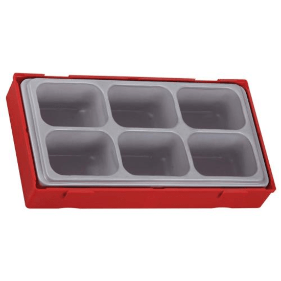 Teng Add-On Compartment with 6 spaces, featuring removable lid and durable construction for organizing small components.