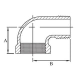 Stainless Steel Elbow 90 Male x Female BSP 2"