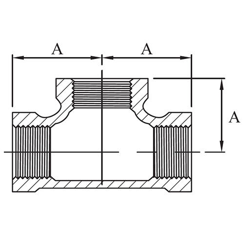 Stainless Steel Equal Tee BSP 3/8"