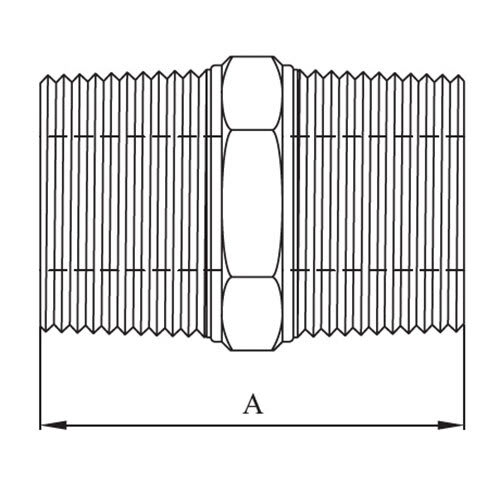 Stainless Steel Hex Nipple BSP 1/2"