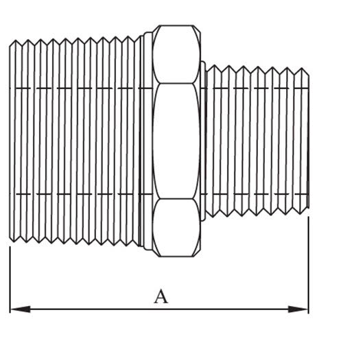 Stainless Steel Reducing Hex Nipple BSP 3/8" x 1/4"