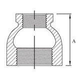 Stainless Steel Reducing Socket BSP 1 1/4" x 1"