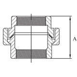 Stainless Steel Union Female x Female BSP 1 1/2" (Each)