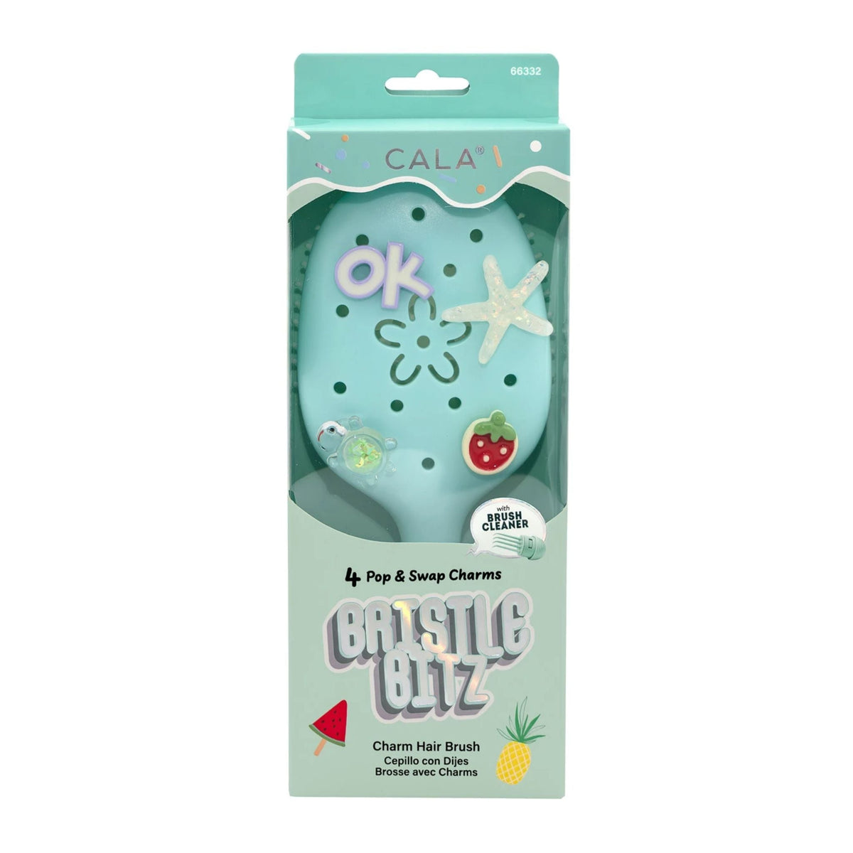 CALA Bristle Blitz Charm Detangling Hair Brush - Light Blue
