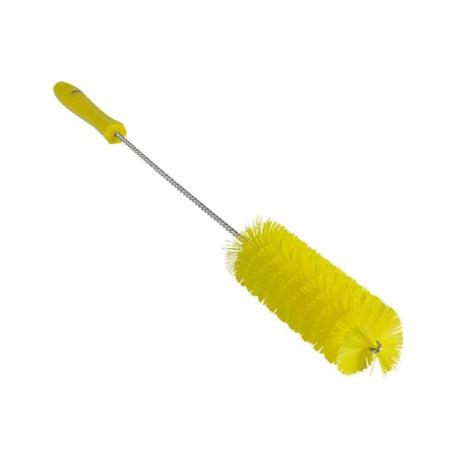 Vikan Stiff Bristle Tube Brush in yellow, 50mm diameter, ideal for cleaning small pipes and tight spaces with durable bristles.