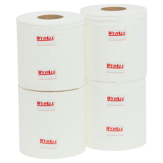 Wypall L20 94124 Heavy Duty Centrefeed Wiper rolls in white, 20cm x 165m, 2-ply, 435 wipers per roll, ideal for mess cleanup.