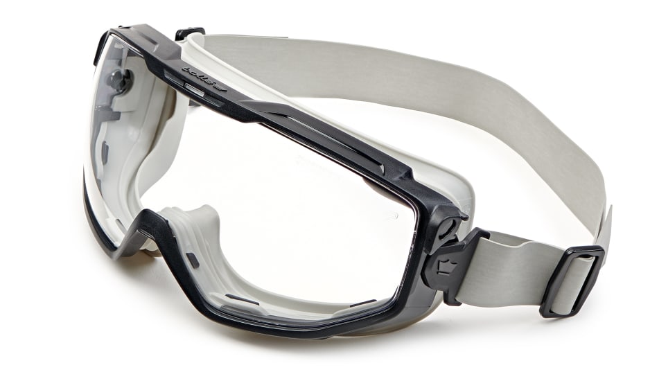 Bolle Universal Goggle with Neo Strap offering a sealed fit, Platinum lens coating, and ergonomic design for optimal eye protection.