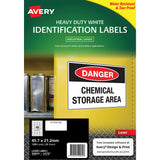 Avery Heavy Duty ID Label L4778 White Laser 45.7x21.2mm 48up 25 (Sheets)
