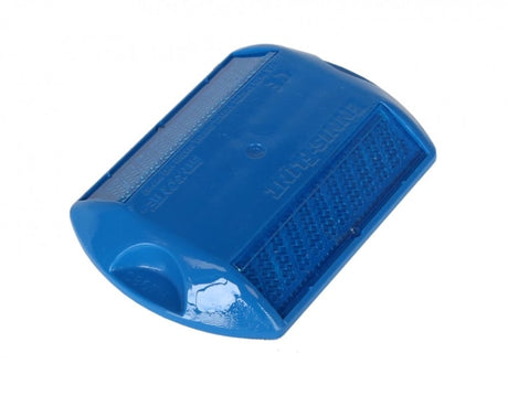 High-visibility double-sided reflector for safety during low-light outdoor activities, designed for backpacks and jackets.
