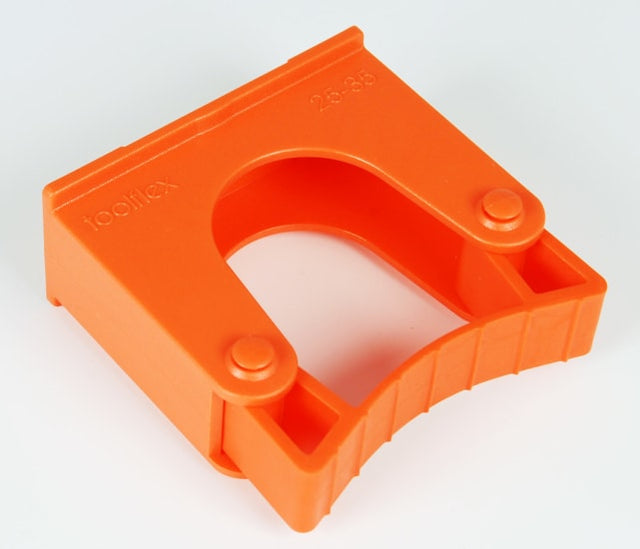 Bright orange Toolflex Tool Holder for tools 25-35mm, featuring a robust clip-on design for easy access and organization.