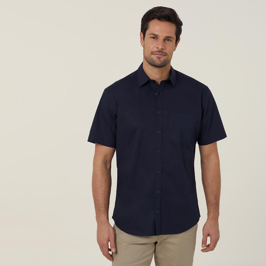 NNT, Avignon Stretch Shirt, CATJDN - Navy (Size: 46)