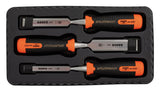 BAHCO ERGO Splitproof Woodworking Chisel Set Cardboard Box 3 Piece