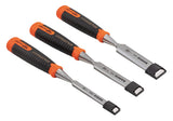 BAHCO ERGO Splitproof Woodworking Chisel Set Cardboard Box 3 Piece