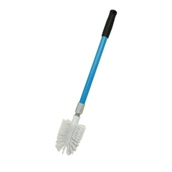 Browns Turks Head Toilet Brush in blue with radial PET fill and 600 mm fiberglass handle for effective toilet cleaning.