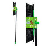 Browns Bigfoot Yard Broom features a 1.3M handle, blended filament head, rubber wings, and inline hanger for outdoor cleaning.